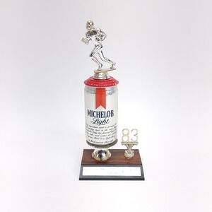 Vintage Beer League Trophy Michelob Light Anheuser Bush Flag Football‎ Bar Decor
